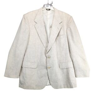 Farah Beige Sport Coat Mens 44R Textured Classic‎ 2-Button Jacket Resort Casual